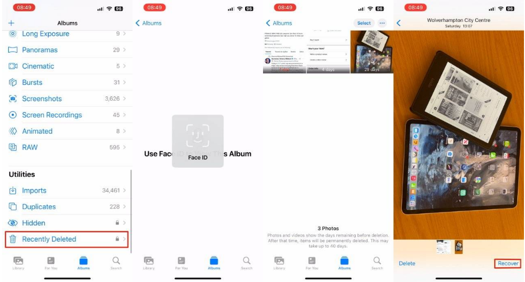 扶沟苹果14维修分享 iPhone14 上恢复已删除的照片 