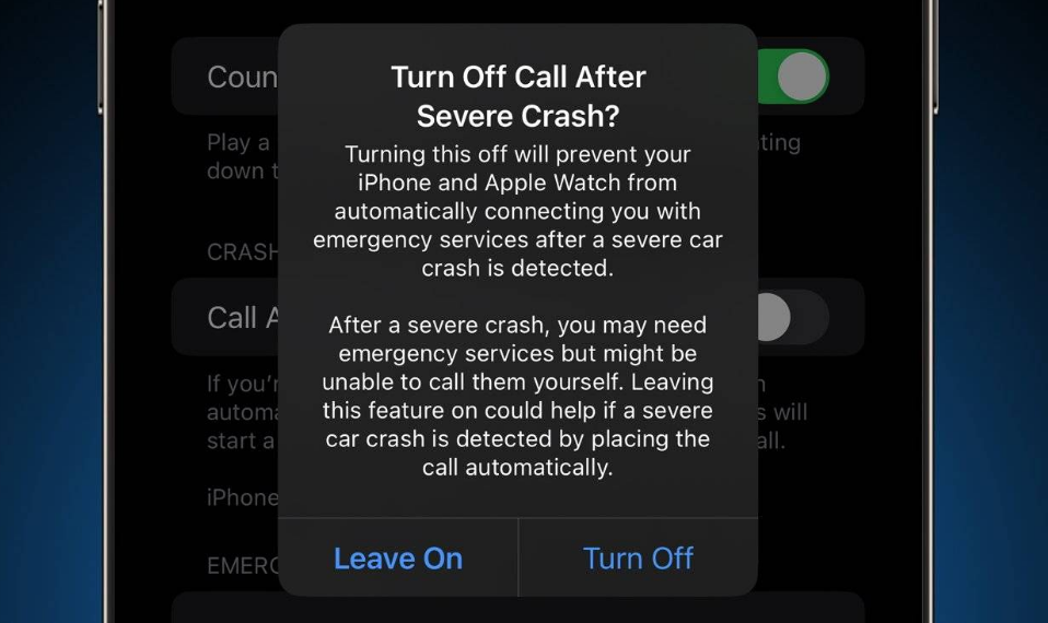 扶沟苹果14维修分享 iPhone 14 和 Apple Watch 上关闭崩溃检测 